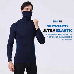 Men Hoodie Long Sleeve T-Shirts, UPF 50+ Sun Protection Hooded