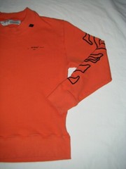 Off-White c/o Virgil Abloh “Fall Winter 2020” Orange Sweatshirt Mens Size Small