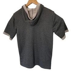 Solaris Pullover Mens Small French Terry Short-Sleeve Hoodie Sweatshirt Gray NEW