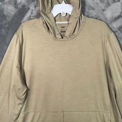 Nike Yoga Dri Fit Hoodie Mens Medium Beige Pullover Sweatshirt Lightweight