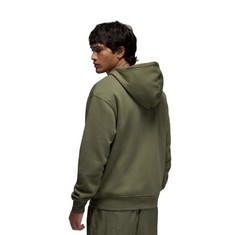 NIKE Air Jordan Size L Brooklyn Fleece Full-Zip Hoodie Olive (FV7289 222)