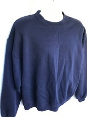 Thick Material Jerzees Cotton Sweats Sweatshirt Size L Blue Solid