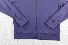 Ralph Lauren Purple Label Hoodie Mens Medium Blue Full Zip Jersey Logo Pockets