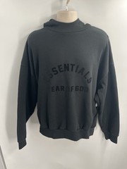 Fear of God Essentials Men’s Arch Logo Jet Black Pullover Hoodie Size Large