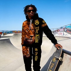Spring Summer 3D Printed Hoodie Sweatpants Set Loose Comfortable and Fashionable