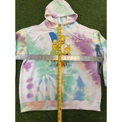 The Simpsons Tie Dye Hoodie Pastel Family Graphic Sweatshirt Mens Large