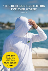 Mahi Jax Long Sleeve Hoodie Shem Creek Collection with 50+SPF sun protection
