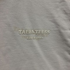 TALENTLESS Mens Large White “Since 1983” Puff Print Heavyweight Hoodie Pullover