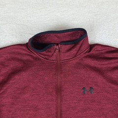 Under Armour Sweater Mens Large Burgundy Loose Coldgear Performance Tech Golf