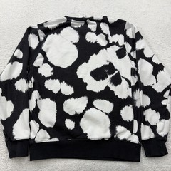 Nike Mens S Black White Abstract Cloud Tie Dye Crewneck Sweatshirt CU4344-010