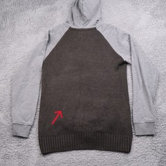 Triple Five Soul Mens Large Henley Knit Hoodie Pullover Sweatshirt Gray