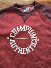 Champion Authentic Raglan Crewneck Sweatshirt Red Burgundy XL Men Athletic