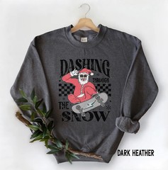 Dashing Santa Christmas Sweatshirt Holiday Festive Winter Gift Apparel