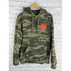 NIKO MOON Camo Pullover Hoodie Olive Green Orange Logo Sweatshirt