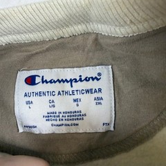 Champion Mens Cream All Over Logo Print Crewneck Sweatshirt AW665H Large