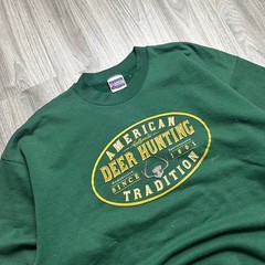 Large Vintage Hanes 90s American Deer Hunting Tradition Crewneck Sweatshirt
