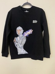 88 RISING X SORYAMA Black Crewneck Heavyweight Shirt Embroidered Robot Sz L $210