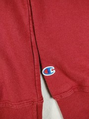 Champion Hoodie Mens Large Red Pullover Fleece Sweatshirt Embroidered Logo