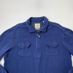 Tommy Bahama Jeans Sweatshirt Mens XL Blue Half Zip Island Crafted Modern Fit