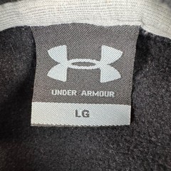 Under Armour Pullover Hoodie Mens Large Black Red Colorblock Embroidered Logo