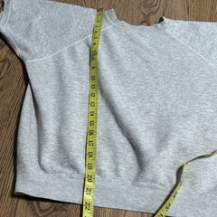 Vintage Champion Blue Bar 1970s Raglan Sweat T-Shirt Grey Cotton Men’s Sz Large