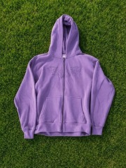 Hollister Men’s Gray Full Zip Hooded Fleece Hoodie Logo Cotton Blend Size S