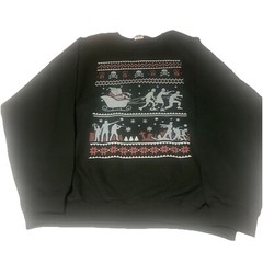 AMC The Walking Dead Ugly Christmas Black Sweatshirt 2XL Zombies Sleigh