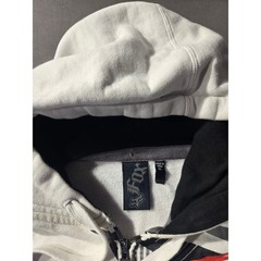 Fox Racing Mens XL Zip Up Hoodie White Geometric Graphic Logo Sweatshirt