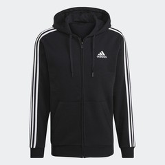 adidas men Essentials Fleece 3-Stripes Full-Zip Hoodie GK9051