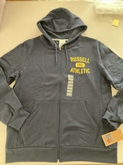 Russell Athletic Full Zip Hoodie Jacket Navy Blue Mens Medium 1902 Logo NWT