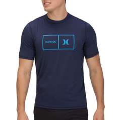 Hurley Siro Mens Sun Swim Surf Tee UPF 50+ Rashguard Navy Blue size Medium