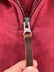 Vintage Woolrich Sweatshirt Mens Large Red Deep Ruby Fleece Pocket Quarter Zip
