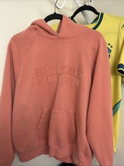 Medium Essentials Men’s Coral Used Hoodie Sweatshirt Size Medium