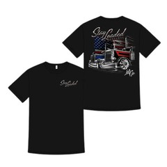 Stay Loaded Truck Shirt, American Flag Semi Truck Graphic Tee, Patriotic Trucker
