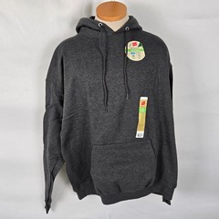 Hanes Hoodie Men’s XL Charcoal Eco Smart Drawstring Pullover Pockets NWT