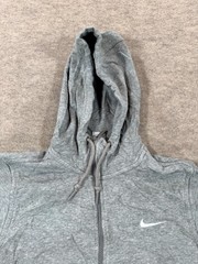 Nike Hoodie Mens Small Gray Fleece Lined Swoosh Logo Kangaroo Pockets Full Zip
