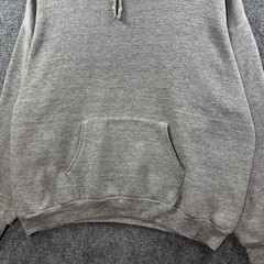 VTG 70s Sportswear Raglan Hoodie Sweatshirt L Gray Tri Blend Made In USA Rayon