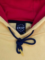 Krisp NYC ALL STARS Mens Colorblock Sweatshirt Hoodie XL Patches Sports Yellow