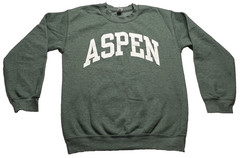 “ASPEN” adult S forest green Gilden “heavy blend” poly/cotton crew ls sweatshirt
