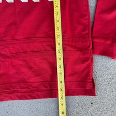 10 Deep Red Lace Up Long Sleeve Hockey Jersey Men Medium