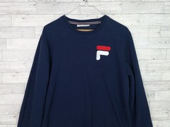 Vintage Men’s Fila Navy Blue Red White Cotton Sweatshirt Sweater Top Size Medium