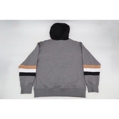 Hugo Boss Sullivan 20 Hoodie Mens Medium Gray Black Tan Colorblock Striped New