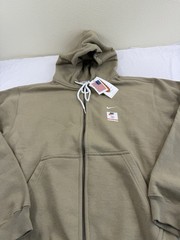 Nike Made In USA Full Zip Hoodie Mens Sz Med Khaki Brown DH5042-247 New $100