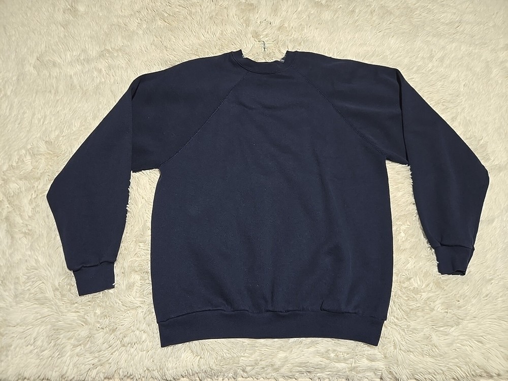 Vintage Tultex Maximum Sweats Sweatshirt XL Crewneck Blank Blue 90s Made USA