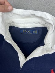 Polo Ralph Lauren Sweatshirt Mens XS Blue Rugby Pullover Kangaroo Pocket Pony