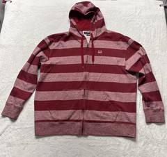 Ecko Unltd Hoodie Mens 2XL Zip Heather Red Sweatshirt Streetwear Hip Hop Striped