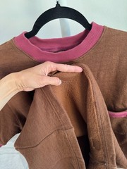 Paratodo sweatshirt tee, brown and plum, cotton deadstock unisex brooklyn street