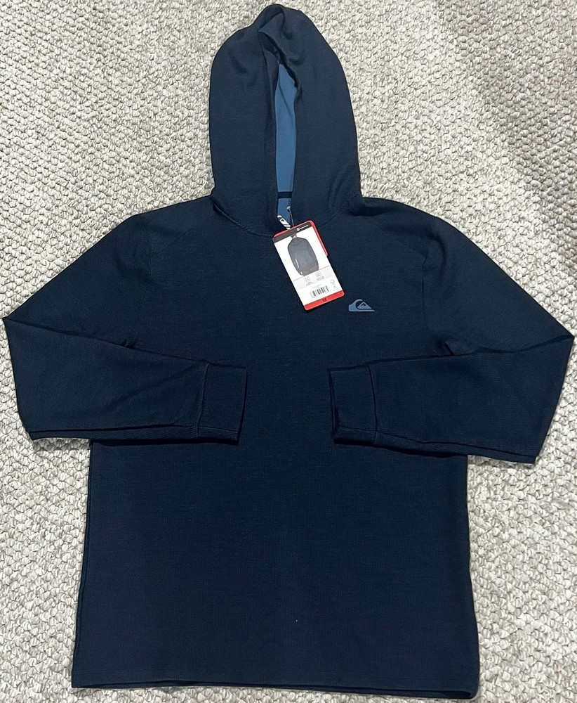 Quiksilver Men’s Textured Pullover Hoodie Navy Blue Size M