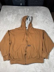 Vintage Dickies Thermal Lined Zip Up Hoodie Size XL Brown Y2K Skate