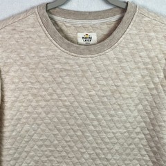 Marine Layer Men’s Corbet Quilted Crewneck Size Medium Oatmeal